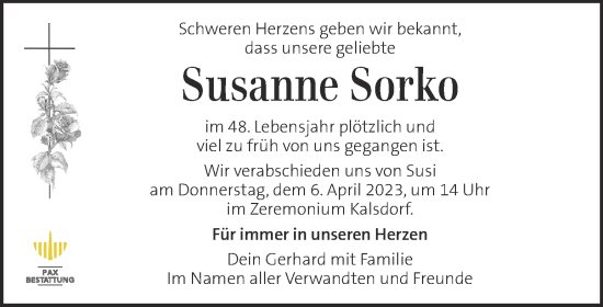 Traueranzeigen Von Susanne Sorko Trauer Kleinezeitung At