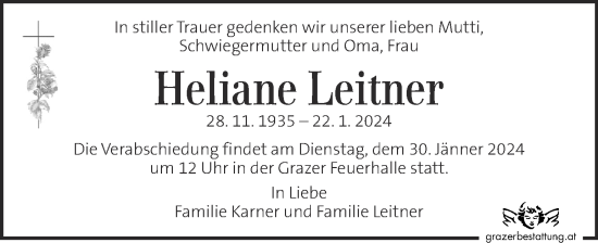 Traueranzeigen Von Heliane Leitner Trauer Kleinezeitung At