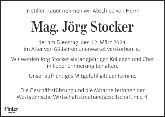 Traueranzeigen von Jörg Stocker trauer kleinezeitung at