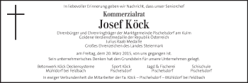 Traueranzeige von Josef Köck von Kleine Zeitung