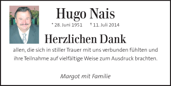Traueranzeige von Hugo Nais von Kleine Zeitung