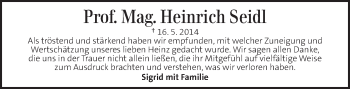 Traueranzeige von Heinrich Seidl von Kleine Zeitung