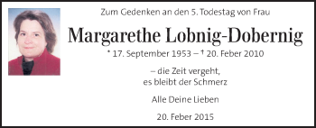 Traueranzeige von Margarethe Lobnig-Dobernig von Kleine Zeitung