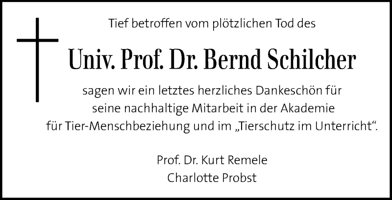  Traueranzeige für Bernd Schilcher vom 10.06.2015 aus Kleine Zeitung