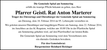 Traueranzeige von Anton Marterer von Kleine Zeitung