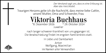 Traueranzeige von Viktoria Buchhaus von Kleine Zeitung