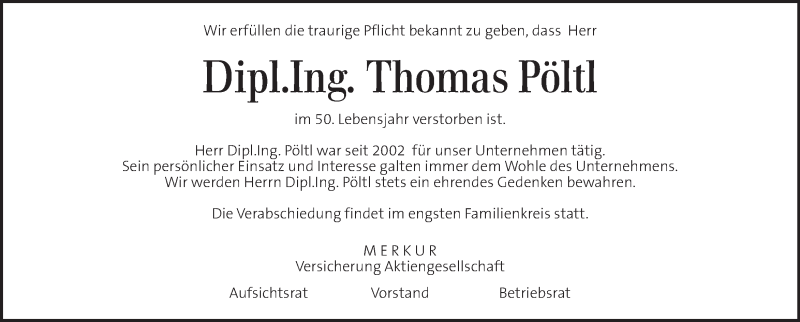  Traueranzeige für Thomas Pöltl vom 11.02.2016 aus Kleine Zeitung