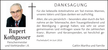 Traueranzeige von Rupert Kothgasser von Kleine Zeitung