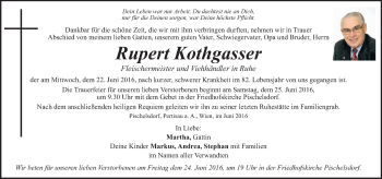 Traueranzeige von Rupert Kothgasser von Kleine Zeitung