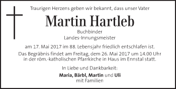 Traueranzeige von Martin Hartleb von Kleine Zeitung