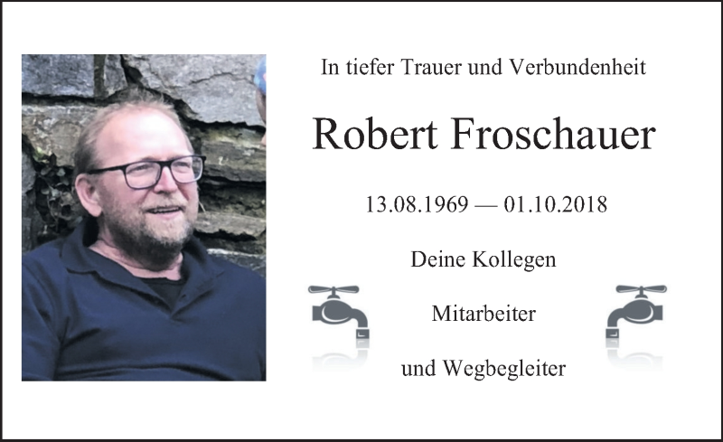  Traueranzeige für Robert Froschauer vom 05.10.2018 aus Kleine Zeitung
