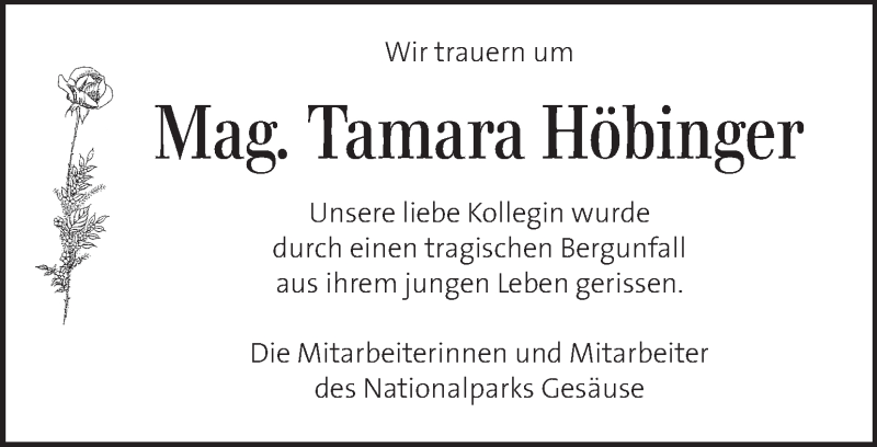  Traueranzeige für Tamara Höbinger vom 28.03.2018 aus Kleine Zeitung
