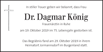 Traueranzeige von Dagmar König von Kleine Zeitung