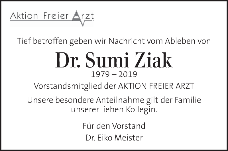  Traueranzeige für Sumi Ziak vom 03.07.2019 aus Kleine Zeitung