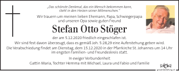 Traueranzeige von Stefan Otto Stöger von Kleine Zeitung
