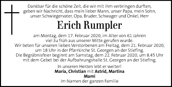 Traueranzeige von Erich Rumpler von Kleine Zeitung