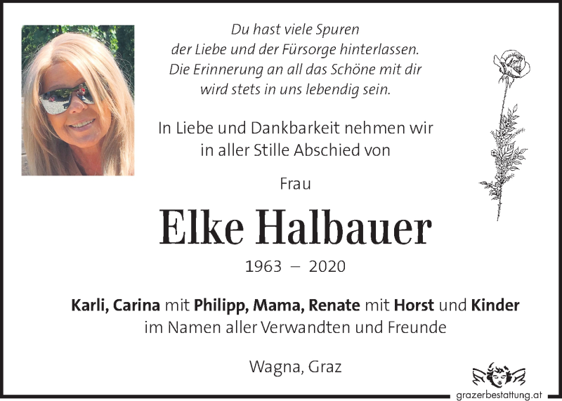  Traueranzeige für Elke Halbauer vom 24.03.2020 aus Kleine Zeitung