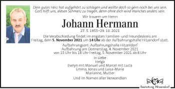 Traueranzeige von Johann Hermann von Kleine Zeitung