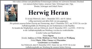 Traueranzeige von Herwig Heran von Kleine Zeitung