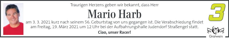  Traueranzeige für Mario Harb vom 14.03.2021 aus Kleine Zeitung