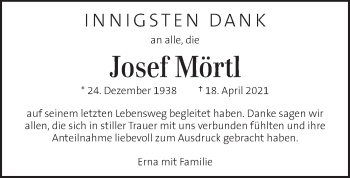 Traueranzeige von Josef Mörtl von Kleine Zeitung