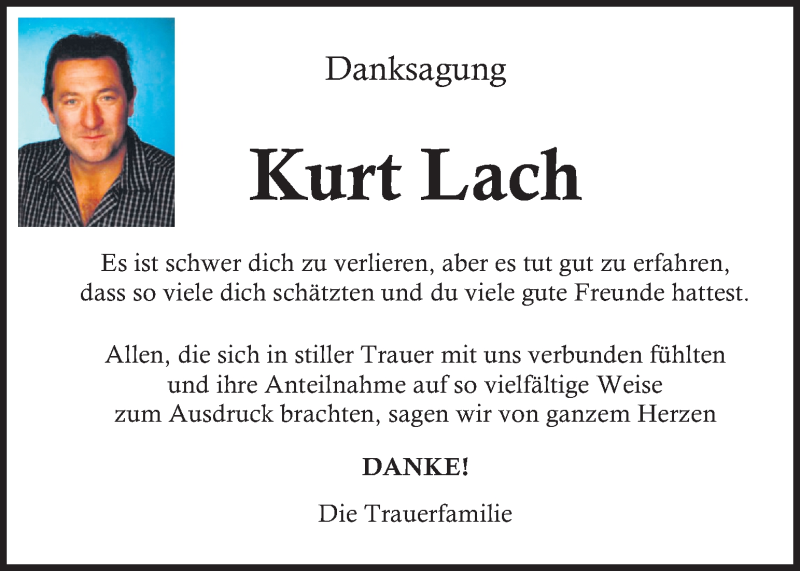  Traueranzeige für Kurt Lach vom 16.04.2021 aus Kleine Zeitung