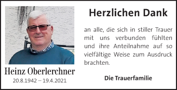 Traueranzeige von Heinz Oberlechner von Kleine Zeitung