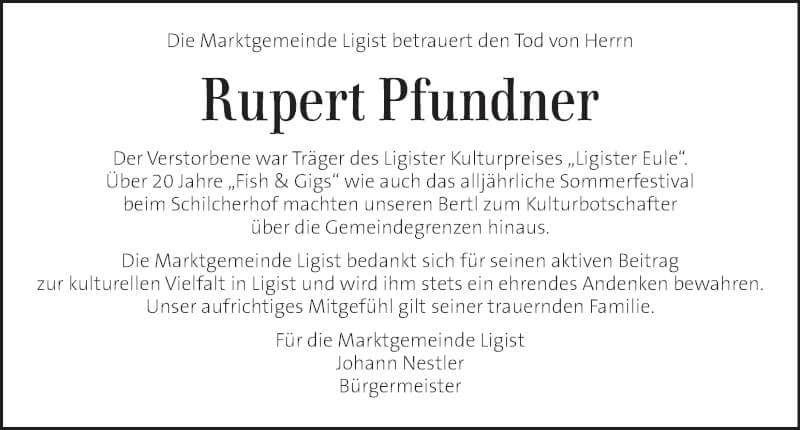  Traueranzeige für Rupert Pfundner vom 18.09.2021 aus Kleine Zeitung