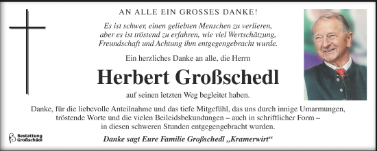 Traueranzeige von Herbert Großschedl von Kleine Zeitung