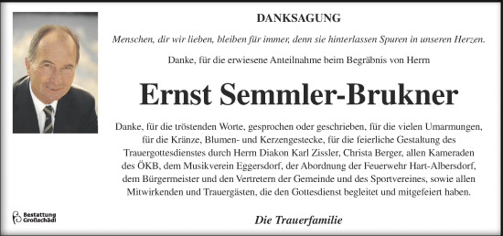 Traueranzeige von Ernst Semmler-Bruckner von Kleine Zeitung