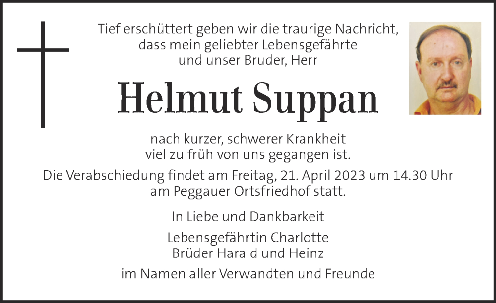  Traueranzeige für Helmut Suppan vom 20.04.2023 aus Kleine Zeitung
