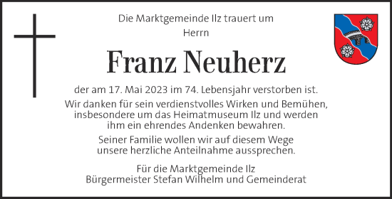 Traueranzeige von Franz Neuherz von Kleine Zeitung