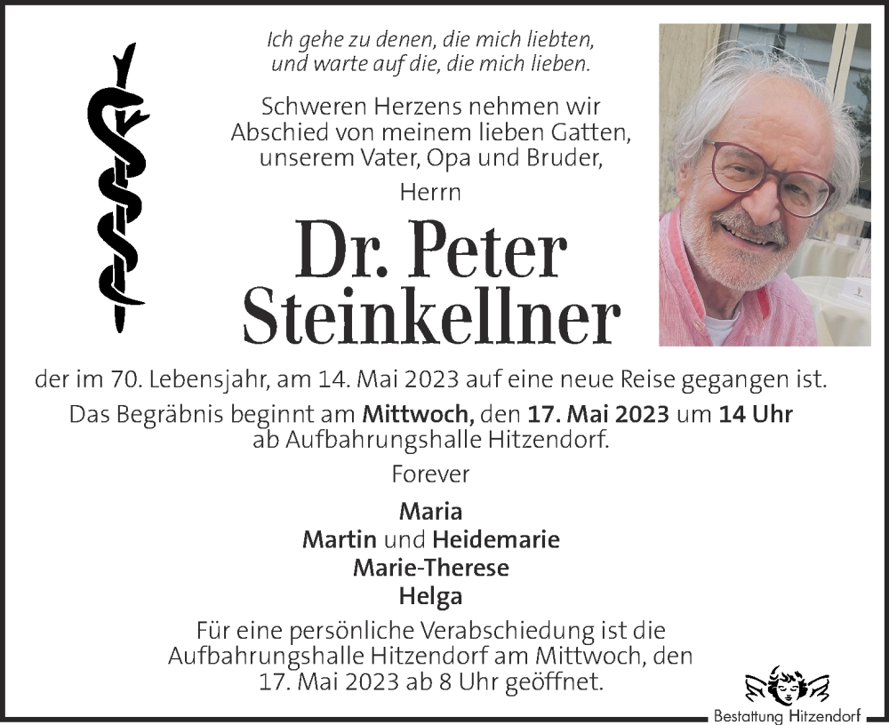  Traueranzeige für Peter Steinkellner vom 17.05.2023 aus Kleine Zeitung