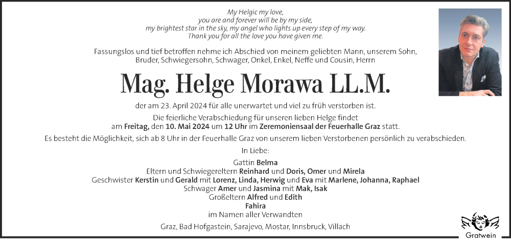  Traueranzeige für Helge Morawa vom 07.05.2024 aus Kleine Zeitung