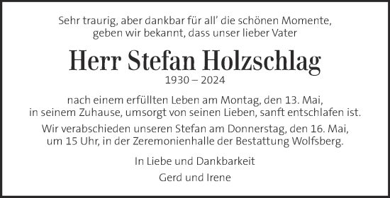 Traueranzeige von Herr Stefan Holzschlag von Kleine Zeitung