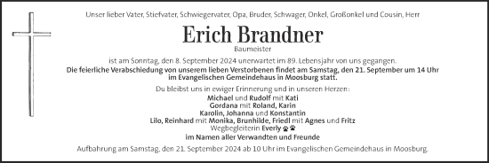 Traueranzeige von Erich Brandner von Kleine Zeitung