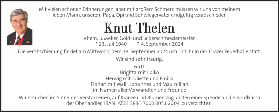 Traueranzeige von Knut Thelen von Kleine Zeitung