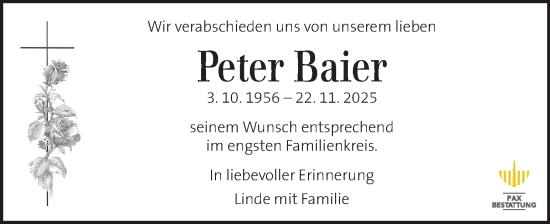 Traueranzeige von Peter Baier von Kleine Zeitung
