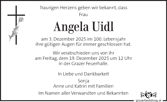 Traueranzeige von Angela Uidl von Kleine Zeitung