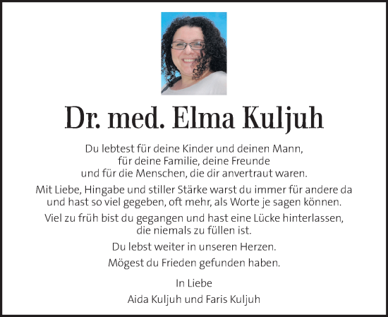 Traueranzeige von Elma Kuljuh von Kleine Zeitung