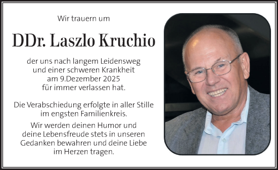 Traueranzeige von Laszlo Kruchio von Kleine Zeitung