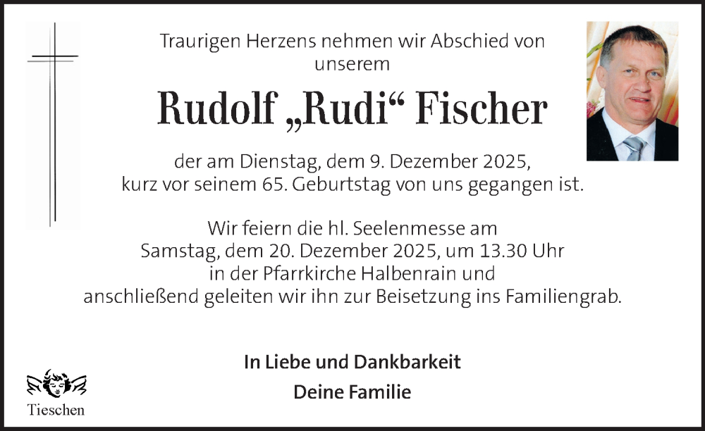  Traueranzeige für Rudolf Fischer vom 17.12.2025 aus Kleine Zeitung