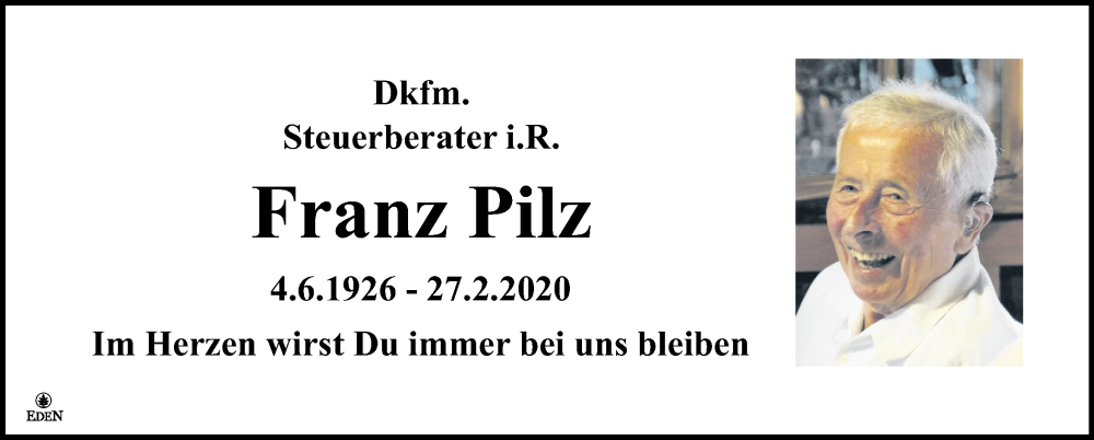  Traueranzeige für Franz Pilz vom 27.02.2025 aus Kleine Zeitung