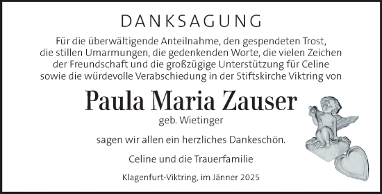 Traueranzeige von Paula Maria Zauser von Kleine Zeitung