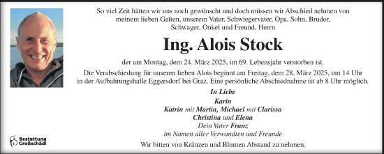 Traueranzeige von Alois Stock von Kleine Zeitung