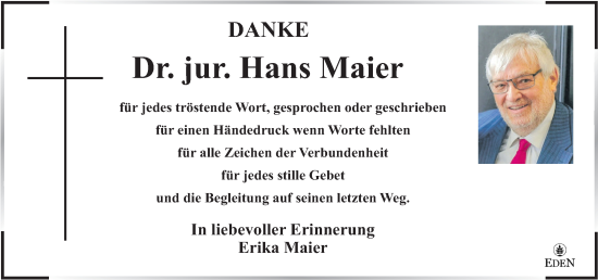 Traueranzeige von Hans Maier von Kleine Zeitung