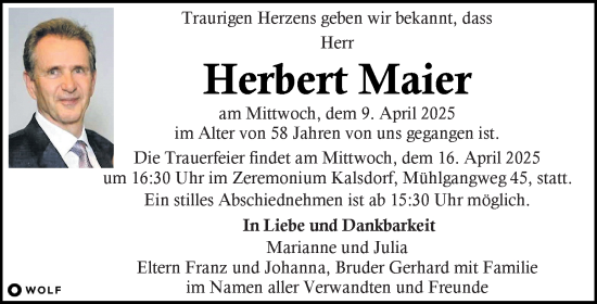 Traueranzeige von Herbert Maier von Kleine Zeitung