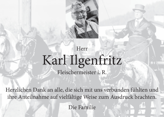 Traueranzeige von Karl Ilgenfritz von Kleine Zeitung