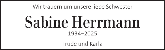 Traueranzeige von Sabine Herrmann von Kleine Zeitung