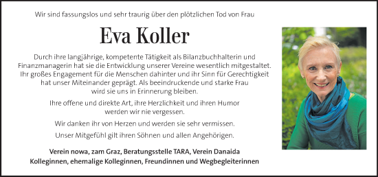 Traueranzeige von Eva Koller von Kleine Zeitung